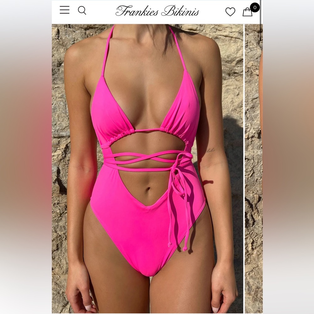 Frankie's Bikinis Pink Cutout One-Piece GEMMA